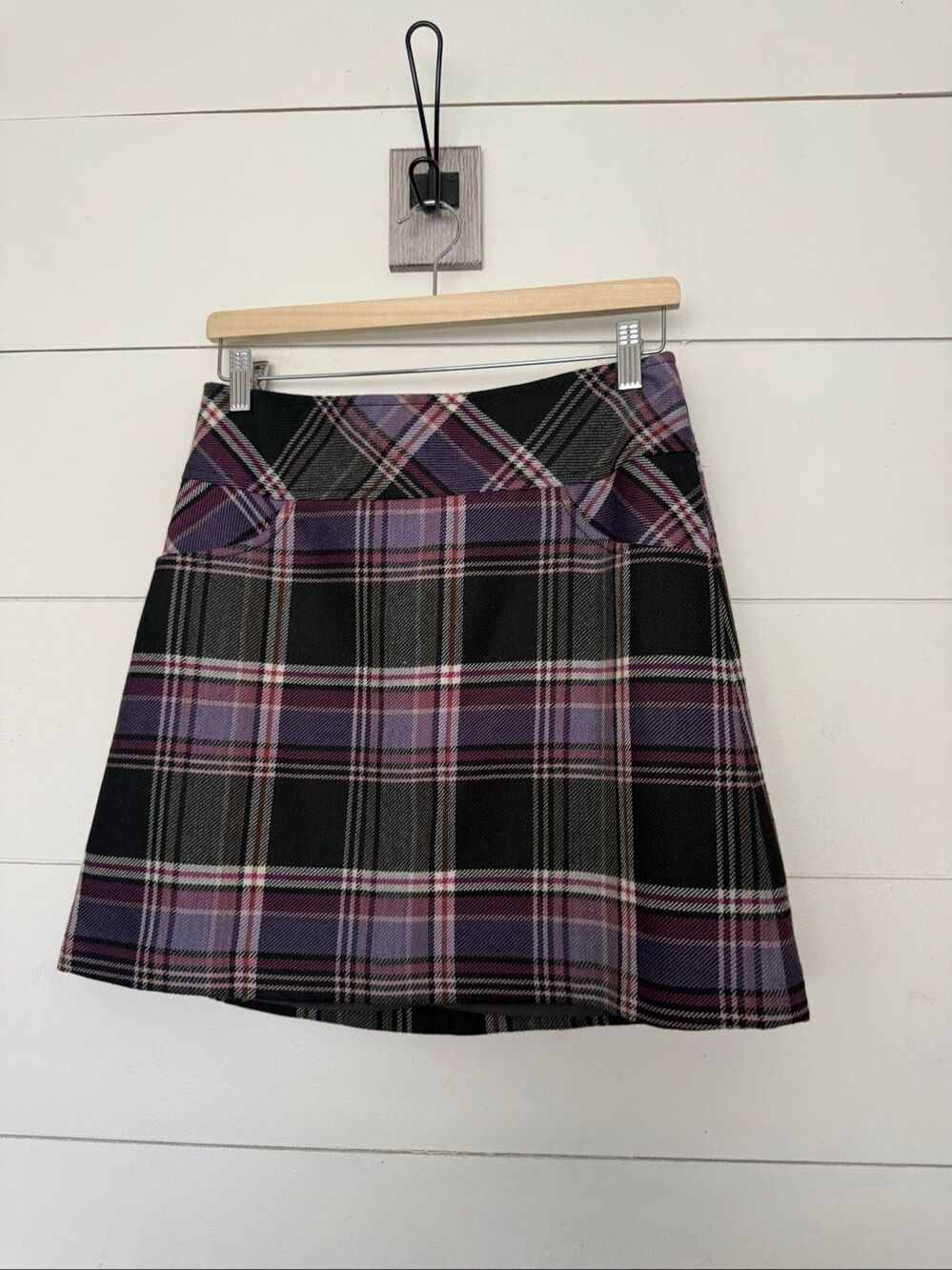 Hallhuber Women’s 38 Purple Plaid Skater Skirt Schoolgirl Grunge Emo Goth